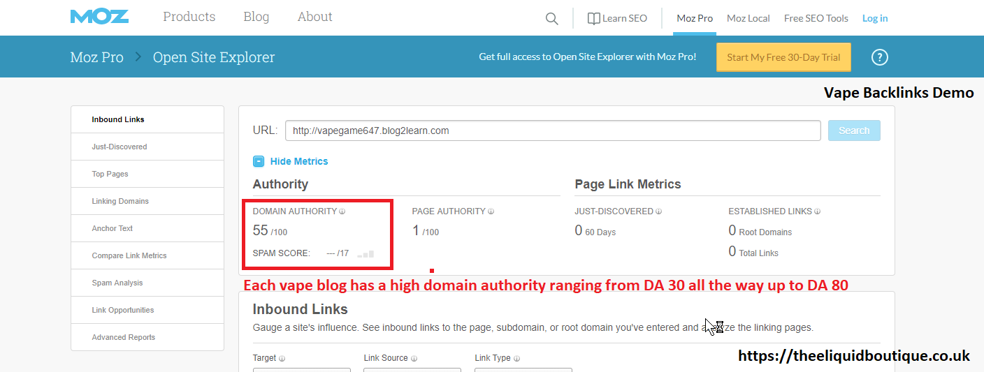 High Competition Vape Backlinks Package